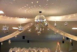 Falling Stars ceiling with mirror ball