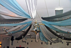 Organza Ceiling decor with Falling Stars