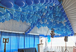 Balloon ceiling in tent