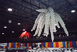 Balloon starburst ceiling decor