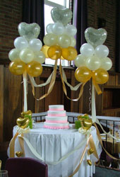 Cake table with Balloon Clouds