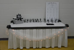Entrance table with Ribbon Striping and Lights