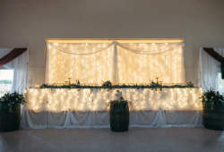 head table with backdrop