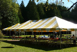 Yellow & White Striped Tent
