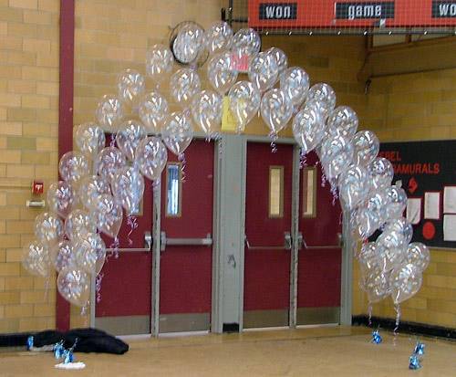 3-tier balloon arch at entrance