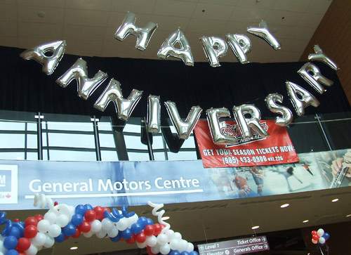 Corporate anniversary balloon decor