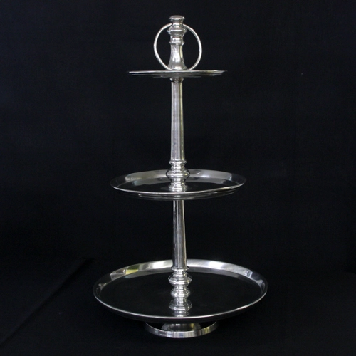 3-tier silver dessert stand