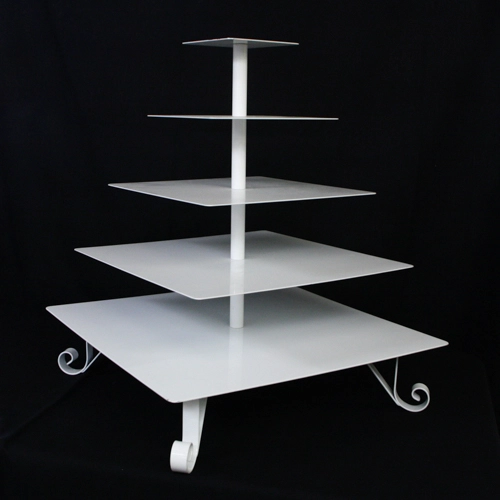 5-tier white cupcake stand