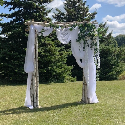 arches & columns decorated birch arch
