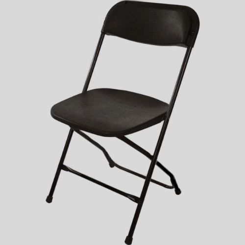 black folding chair