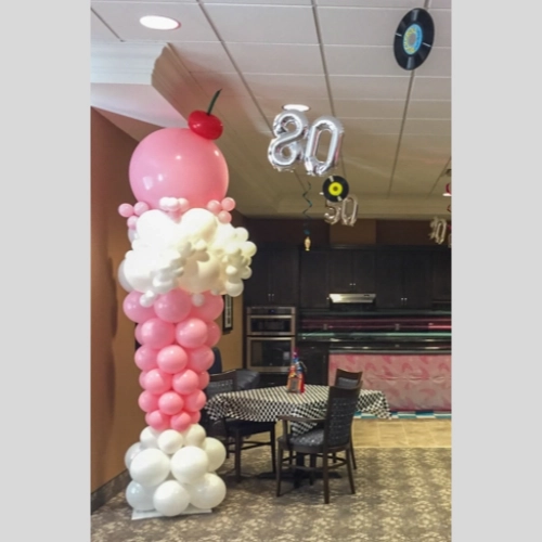 ice cream sundae column for 50