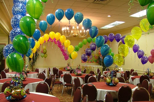 colourful New Years party with String of Pearls arches