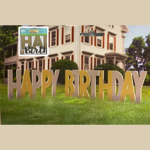 Happy Birthday lawn letters