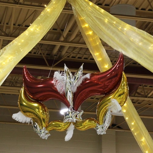 ceiling decor at high school dance