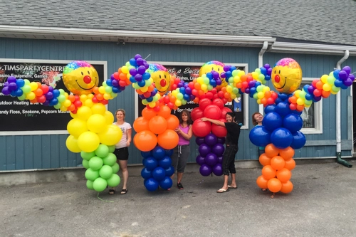 colourful balloon clown sculptures