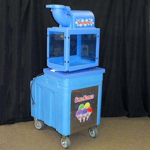 SnoKone machine with ice bin
