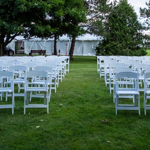 white chairs with padded seats