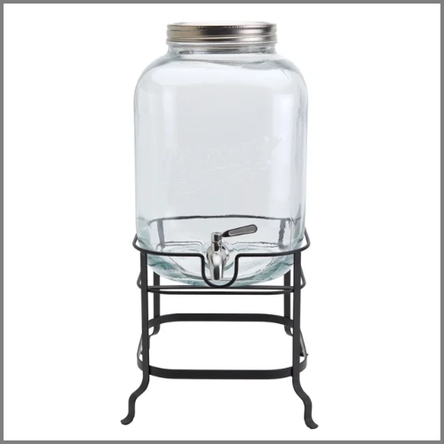 clear glass beverage dispenser