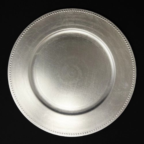 silver charger plate