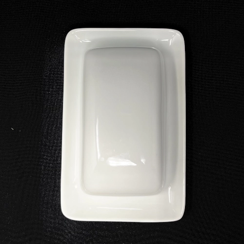 Square white butter dish