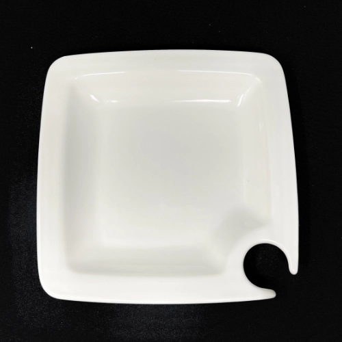 Square white cocktail plate