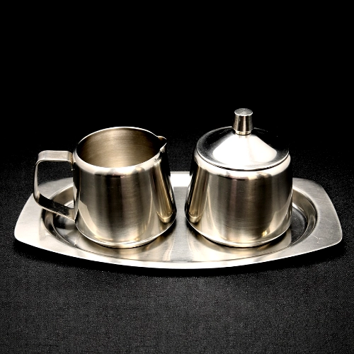 stainless cream and sugar