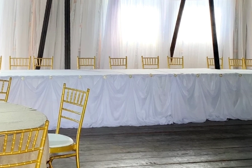 fabric drape table treatment