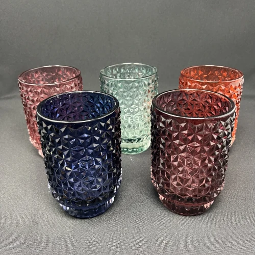 decor items—vintage coloured votive holders