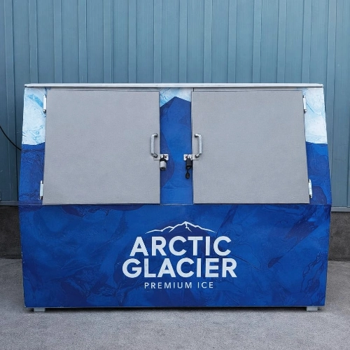 ice cooler in front of Tim