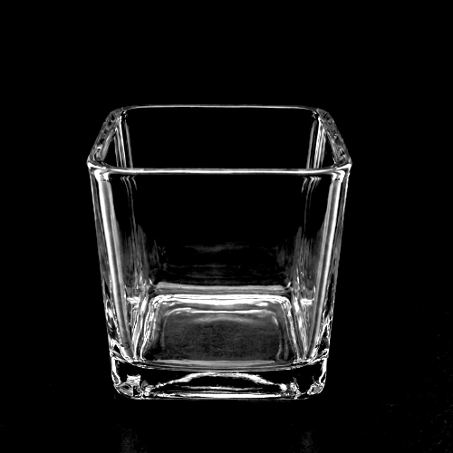 small square vase for a candle, flower, or use as a candy dish