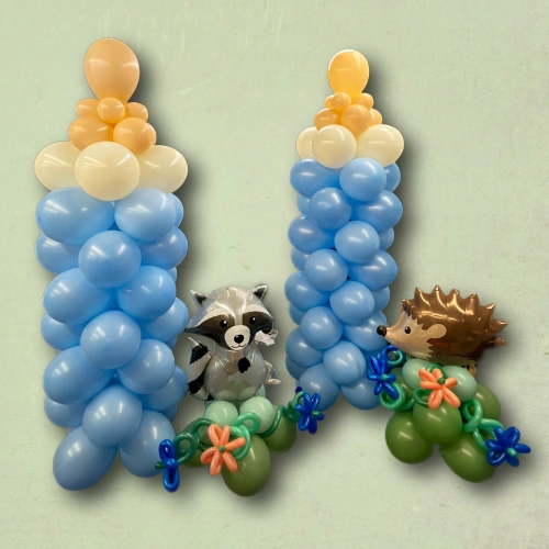 balloon baby bottle columns and animals for baby shower
